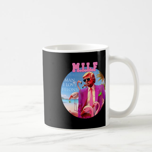 Mann I Liebe Felons Funny Trump Flamingo Pink 2024 Kaffeetasse (Rechts)
