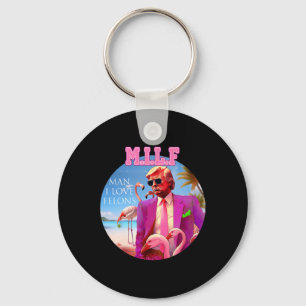 Mann I Liebe Felons Funny Trump Flamingo Pink 2024 Schlüsselanhänger