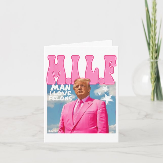 Mann I Liebe Felons Funny Trump Pink 2024 für Präs Karte (Vorderseite)