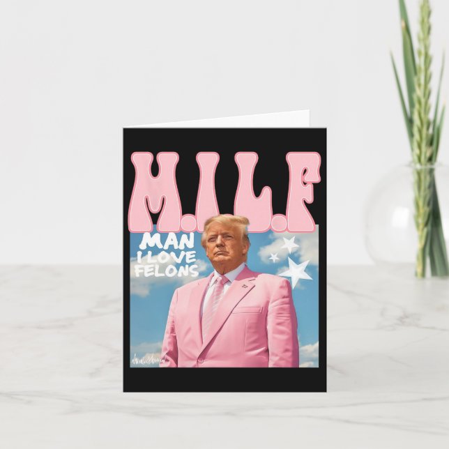 Mann I Liebe Felons Funny Trump Pink 2024 für Präs Karte (Vorderseite)