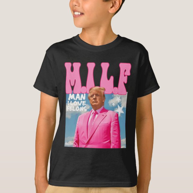 Mann I Liebe Felons Funny Trump Pink 2024 für Präs T-Shirt (Vorderseite)