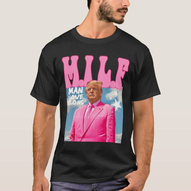 Mann I Liebe Felons Funny Trump Pink 2024 für Präs T-Shirt (Vorderseite)