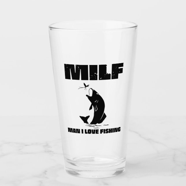 Mann I Liebe Fischen von Glass Cup Glas (Vorderseite)