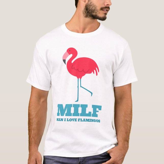 Mann I Liebe Flamingos T-Shirt (Vorderseite)