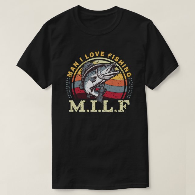 Mann I Liebe Retro Funny Fishing T-Shirt (Design vorne)