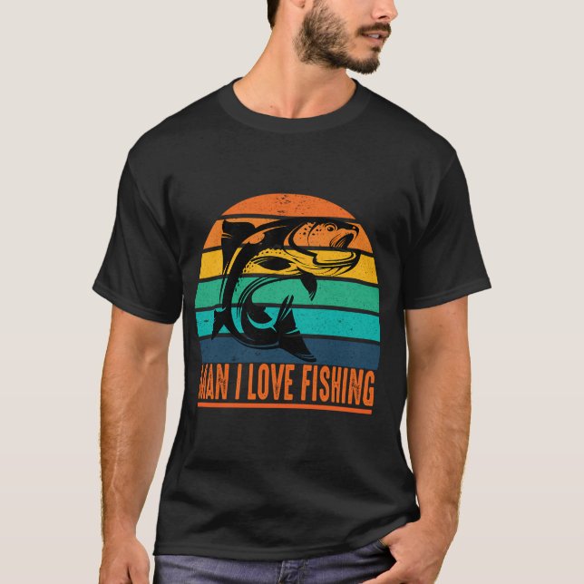 Mann, ich liebe Angeln T-Shirt (Vorderseite)
