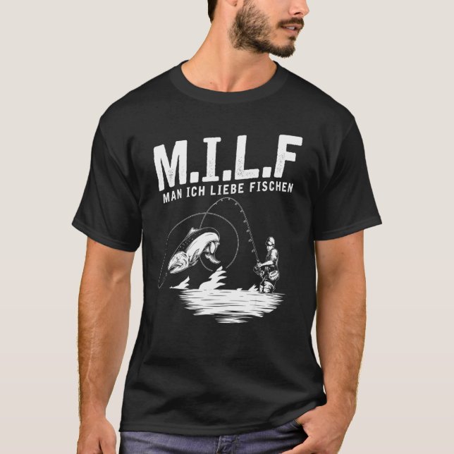 Mann Ich Liebe Fischen Angler Fishing & Blinker T-Shirt (Vorderseite)