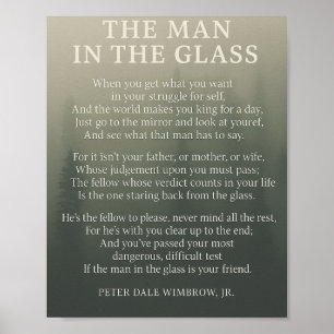 Mann im Glas - Inspirationsquelle für Zitate Poster