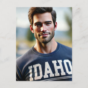 Mann im Idaho-Shirt Postkarte