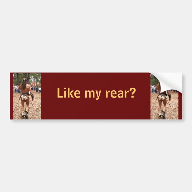 Mann im Lendenstoff mögen meine Rückseite Autoaufkleber (Vorne)