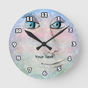 Mann im Mond Runde Wanduhr