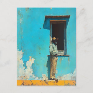 Mann im Schatten - Eine rustikale kubanische Szene Postkarte