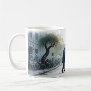 Mann im Spiegel Innere Veränderung Surrealer Beche Kaffeetasse
