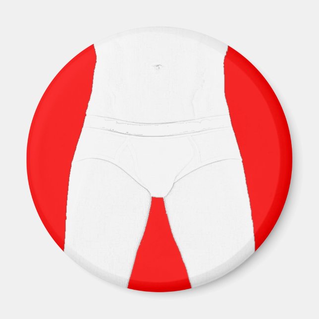 Mann im Unterhosenmagnet Magnet (Vorne)