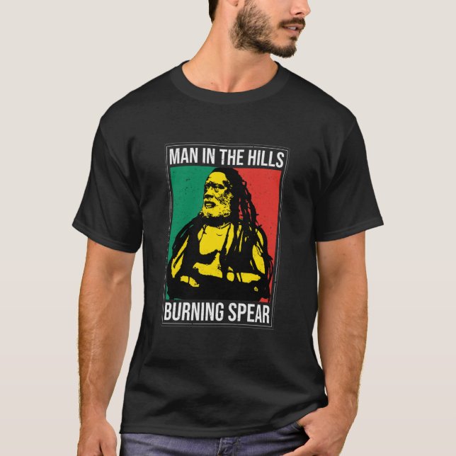 Mann in den Hügeln - brennender Speer T-Shirt (Vorderseite)