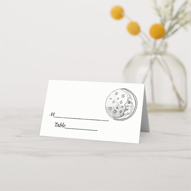 Mann in den Moon Stars Escort Cards Platzkarten (Rückseite)