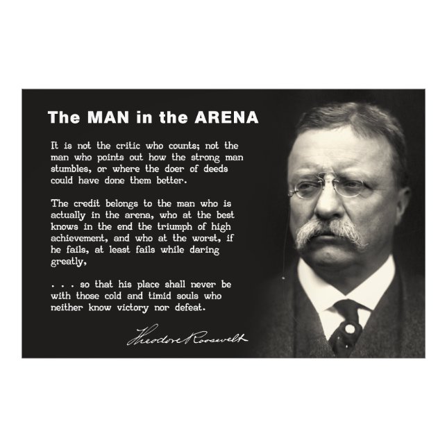 Mann in der Arena-Rede - Teddy Roosevelt 1910 Fotodruck (Vorne)
