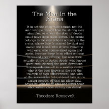 Mann in der Arena - Theodore Roosevelt Quote Poste