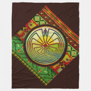 MANN IN DER LABYRINTH-Landschaft + Ihr Hintergrund Fleecedecke