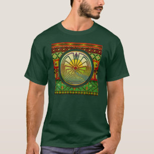 MANN IN DER LABYRINTH-Landschaft + Ihr Hintergrund T-Shirt
