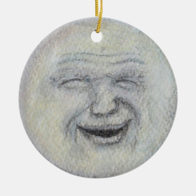Mann in der Mond-Keramik-Verzierung Keramik Ornament (Vorne)