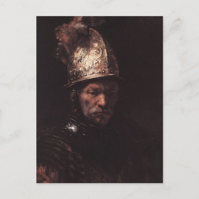 Mann in einem Golden Helm Postkarte (Vorderseite)