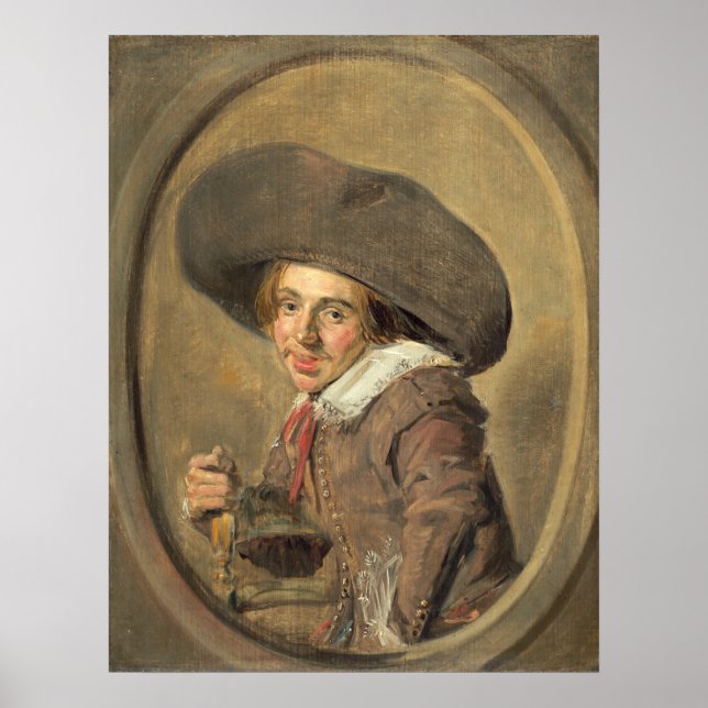 Mann in einem großen Hut - Frans Hals Fine Art Pos Poster (Vorne)