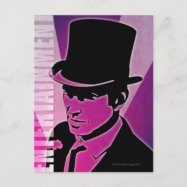 Mann in einem Top Hat Postkarte (Vorderseite)