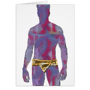 Mann in Gold-Unterwäsche