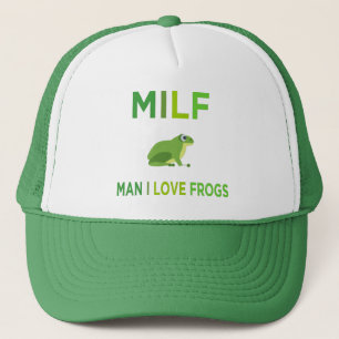 Mann in Liebe Frosch grün Truckerkappe