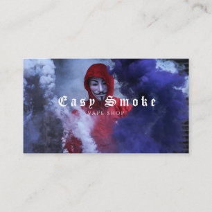 Mann in Maske Smoke Vape Shop Business Card Visitenkarte