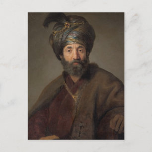 Mann in orientalischer Kostüme, c.1635 (Öl auf Lei Postkarte