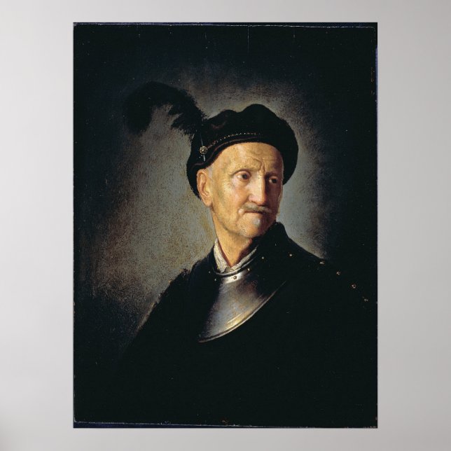 Mann in Rüstung - Rembrandt - c1632 Poster (Vorne)
