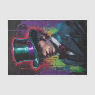 Mann in Top Hat 3 Surreal Pop Art Decoupage Seidenpapier