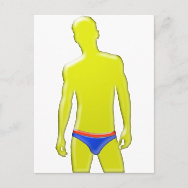 Mann in Unterwäsche Postkarte (Vorderseite)