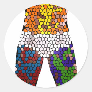 Mann in Unterwäsche Runder Aufkleber