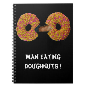 Mann isst Donuts ! Notizbuch Notizblock