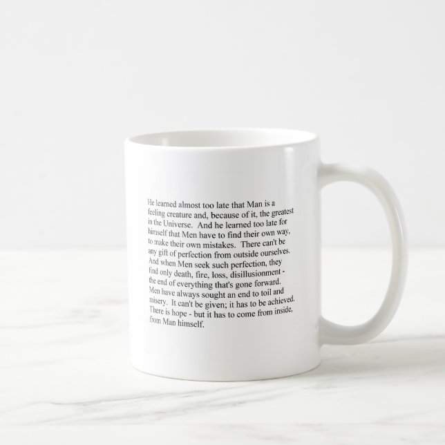 Mann ist eine Gefühlsgeschöpf-Tasse Tasse (Rechts)
