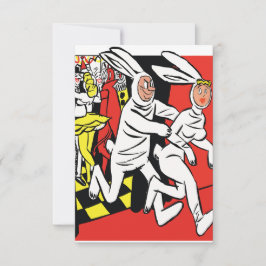 Mann jagen eine Frau, Maskenball, Kaninchen Save The Date