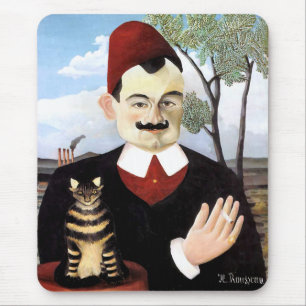 Mann & Katze von Henri Rousseau Mousepad