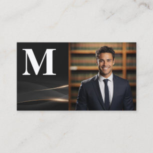 Mann lächelnd im Business-Anzug Monogramm Visitenkarte
