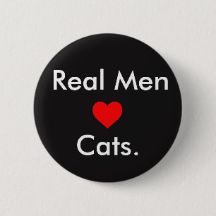 Mann-Liebe-Katzen Button