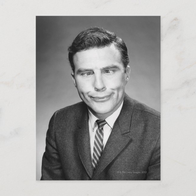Mann macht das Gesicht Postkarte (Vorderseite)