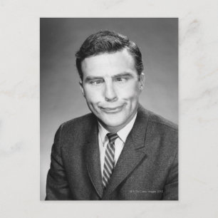 Mann macht Gesicht Postkarte