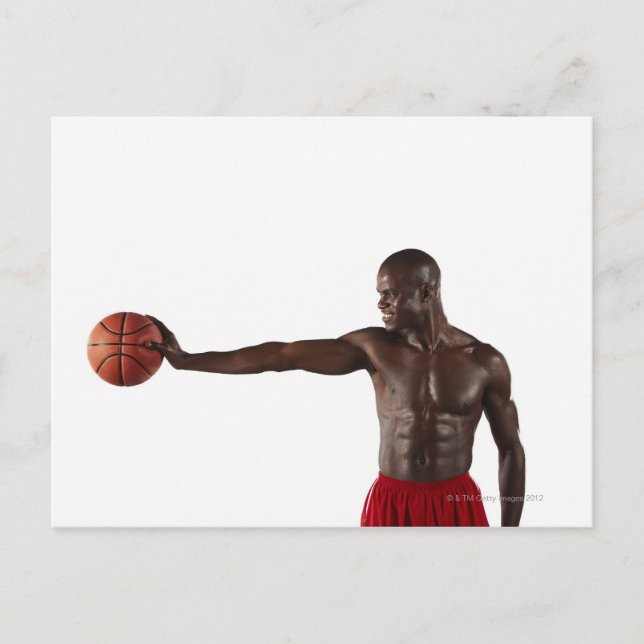 Mann mit Basketball Postkarte (Vorderseite)
