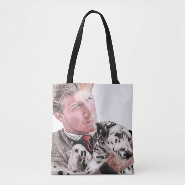 Mann mit Dalmatiner Spotty Dog Niedlich Tote Bag (Vorderseite)