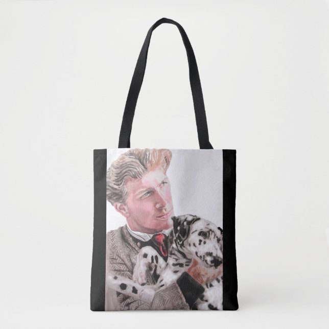 Mann mit Dalmatiner Spotty Dog Niedlich Tote Bag (Vorderseite)