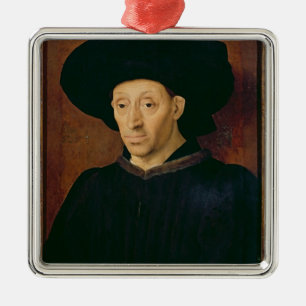 Mann mit einem Glas Wein Ornament Aus Metall