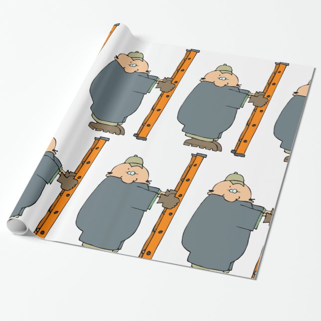 Mann mit einer Ladder Geschenkpapier (Ungerollt)