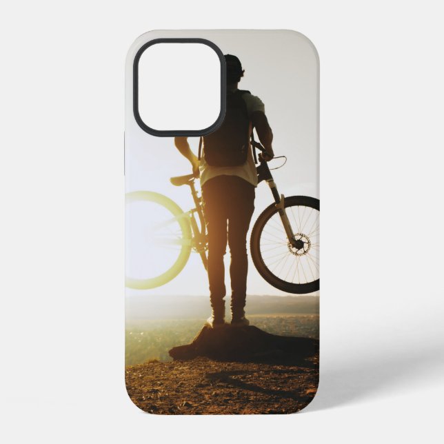 Mann mit Fahrrad iPhone Hülle (Rückseite)